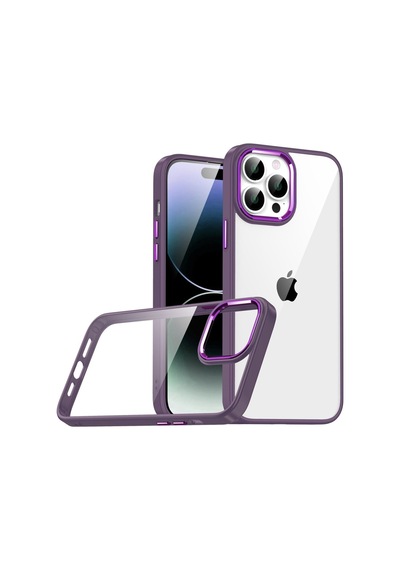 Apple Uyumlu iPhone 14 Pro Kılıf Zore Flora Kapak Derin Mor