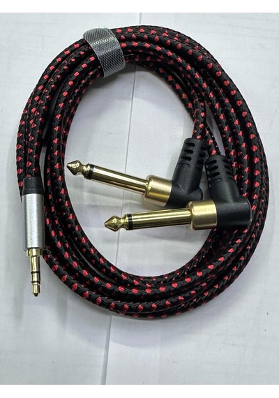 2 Metre 2 X 6.3 Mm Mono 3.5 Mm Stereo Kablo 3.5 Mm Aux 6.3 Mm Mono Amfi Kablosu