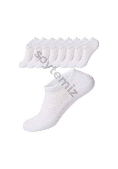 Vaccino Unisex Beyaz Cotton Sneaker Spor Çorap 8 Çift Diğer