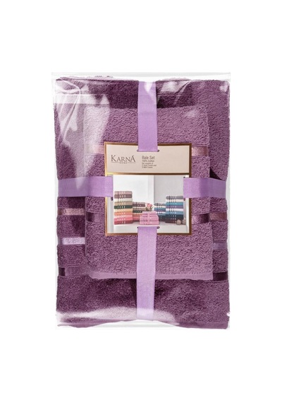 Banyo Havlu Seti 4 Lü Bale Premium - 70x140cm X2 / 50x90cm X2 Mürdüm
