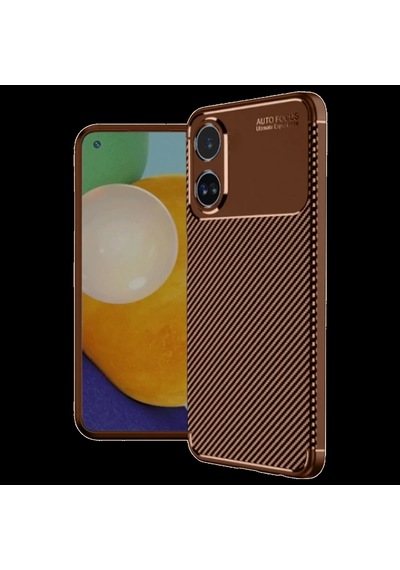 A38 Kılıf Auto Focus Karbon Kapak - Kahverengi