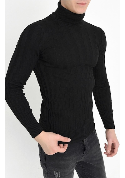 Efor Tr 819 Slim Fit Siyah O Yaka Triko Siyah