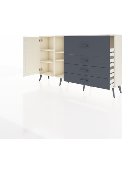 Arges Konsol 4 Raflı 4 Çekmeceli Tek Kapaklı 176x30x99 Aytaşı-aytaşı/antrasit Aytası/antrasıt - Aytası Arges Konsol 4 Raflı 4 Çekmeceli Tek Kapaklı 176x30x99 Aytaşı-aytaşı/antrasit Aytası/antrasıt - Aytası