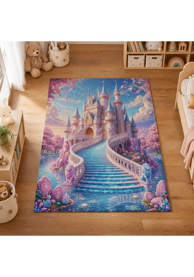 Kartela Halı Büyülü Prenses Macerası Kaymaz Taban Çocuk Oyun Halısı - 200 X 300 Cm Çok Renkli