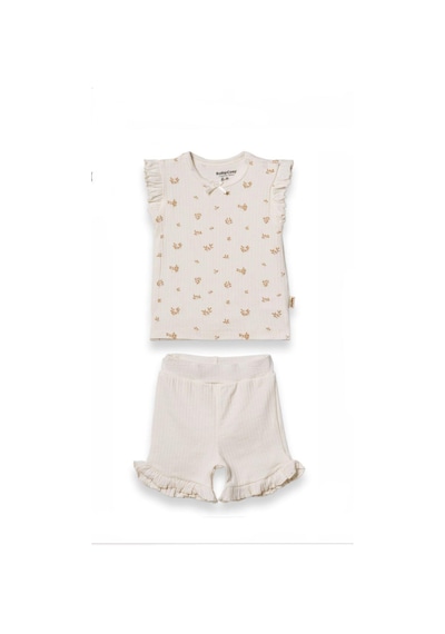 Babycosy Organic Wear Babycosy 2li Takım Şortlu Ekru
