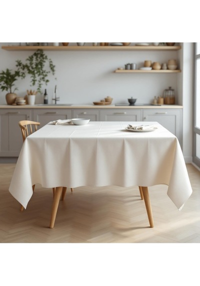 Naturel Keten Masa Örtüsü 100x100 Acı Kahverengi
