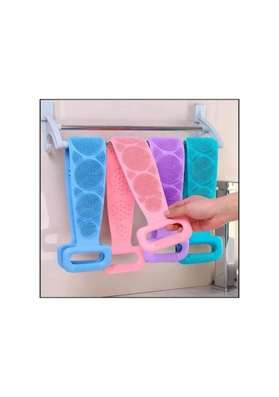 Silikon Masajlı Yumuşak Duş Lifi, Çift Taraflı Banyo Kesesi