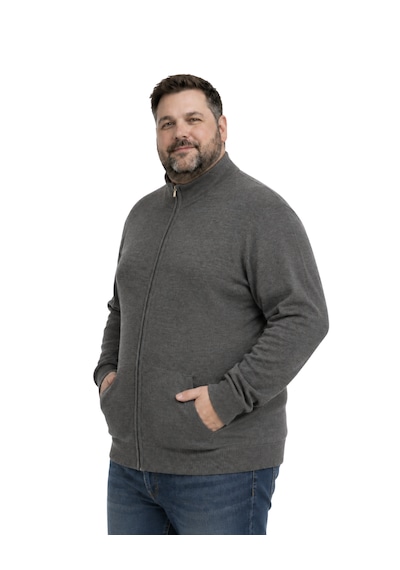Battalmoda Erkek Büyük Beden Koyu Vizon Basic Cepli Triko Hırka 3xl-4xl-5xl-6xl