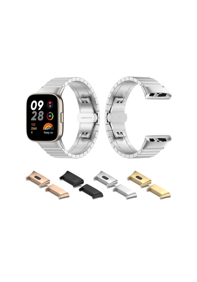 Xiaomi Redmi Watch 3 Metal Kordon Dönüştürücü Mkst- Gümüş