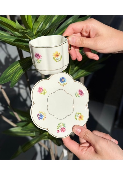 6lı Summer Kahve Fincanı Seti 90cc -5202 Çok Renkli