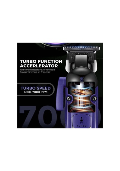 V-274 7000 Rpm Turbo Titanyum Seramik Bıçak Saç Sakal Makinesi - Mor