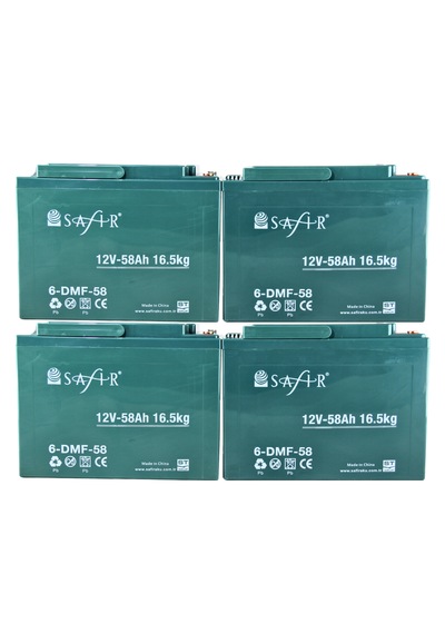 Safir Jel Akü 12 V - 58+ Ah 16.5kg 60 - 80 Ah Uyumlu - 4'lü Set