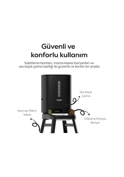 Xenon Smart Köpek Mama Kabı Akıllı, 15l, Mobil Kontrol, Büyük Taneli Mama Uyumlu, Yükseklik Ayarlı X8630