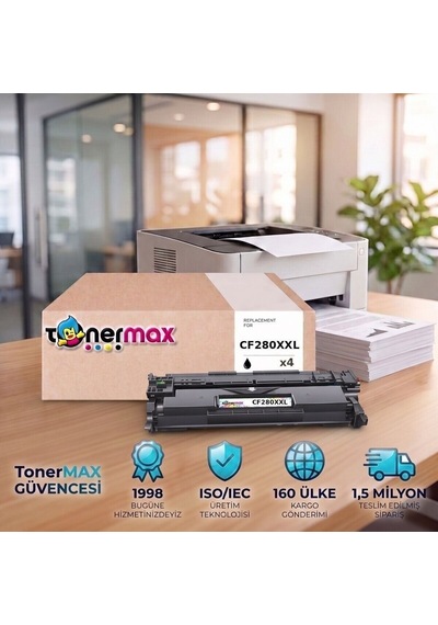 Hp Laserjet Pro 400 M425dn Muadil Toner Çipli Cf280xxl 4'lü