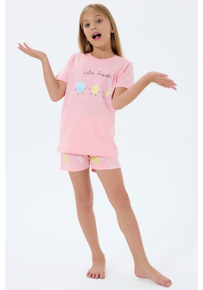 Rolypoly Kız Çocuk Pembe Şort Takım Pembe
