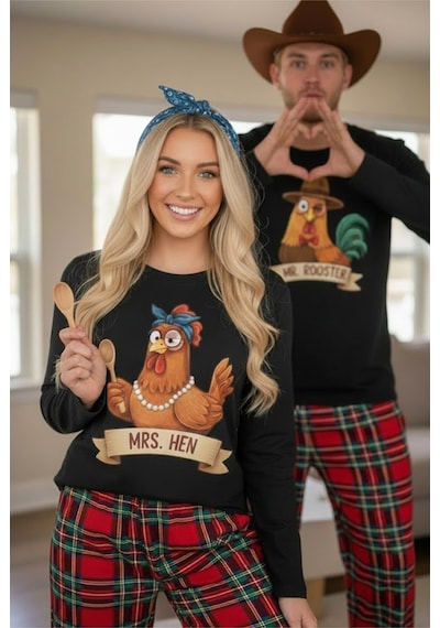 Siyah İnci Kadin Ekose Merry Christmas Baskılı Yılbaşı Temalı Örme Pijama Takım 7970 Kırmızı Ekose