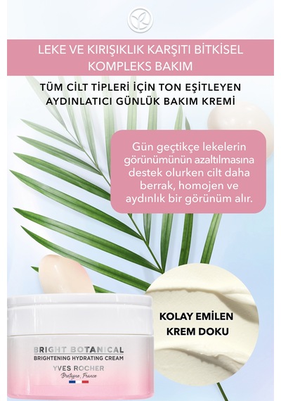 Yves Rocher Bright Botanical-leke Karşıtı, Aydınlatıcı, Ton Eşitleyen Günlük Bakım Kremi-50ml