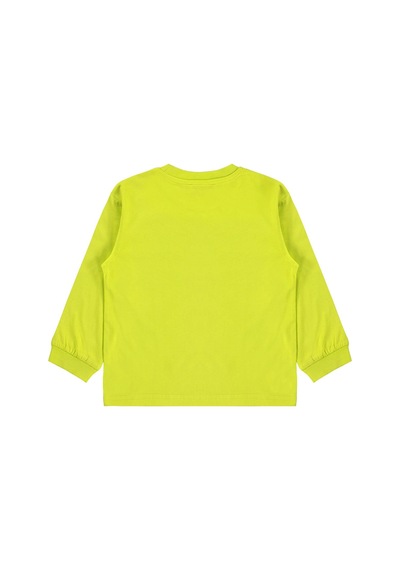Silversun Kids Silversun Basic Etiket Armalı 2-7 Yaş Sweatshirt - Yeşil Fıstık Yeşili