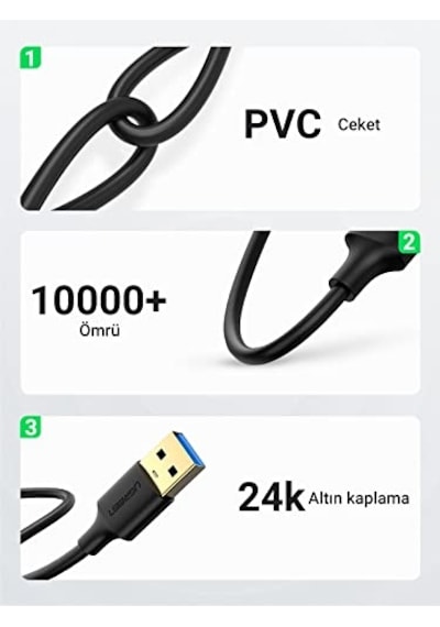 3.0 Usb To Usb Data Kablosu 1 Metre Diğer