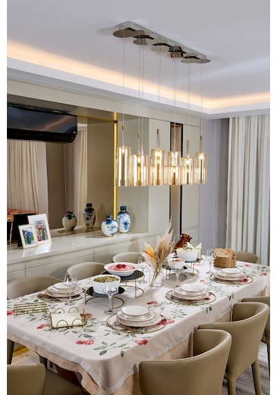 Edora Home 6'lı Metal Yuvarlak Supla, Gümüş Amerikan Servis, Halka Runner - Paslanmaz Gümüş