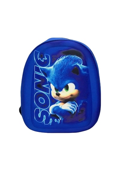 Kreş & Anaokulu Çocuk Sırt Çantası Kirpi Sonic Karakter 3-6 Yaş 5d Kabartmalı Kumaş Okul Çantası 30cm