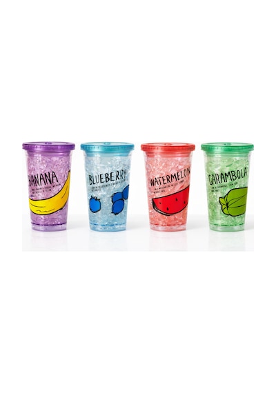 Buzlu Kırık Cam Görünümlü Smoothie Bardağı,450ml,sızdırmaz Kapaklı Soğuk İçecek Bardağı,bpa İçermez Mor