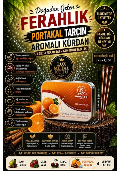 Mucize Portakal-tarçın Aromalı Kürdan Metal Kutu
