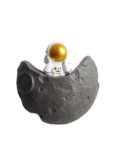 Dekoratif Modern Büyük Boy 1 Adet Ay Üstünde Astronot Figürlü Ev Dekoru Çocuk Odası Duvar Dekoru