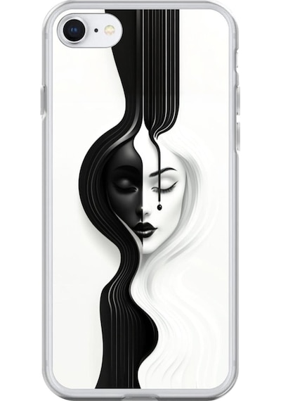 Apple Uyumlu iPhone 6s Plus Şeffaf Kılıf Estetik Yüz 3 Tasarımlı