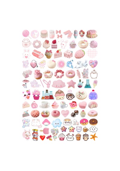 95 Adet Kawai Cute Sticker Seti - Etiket Seti Scrapbook Bullet Journal Çok Renkli