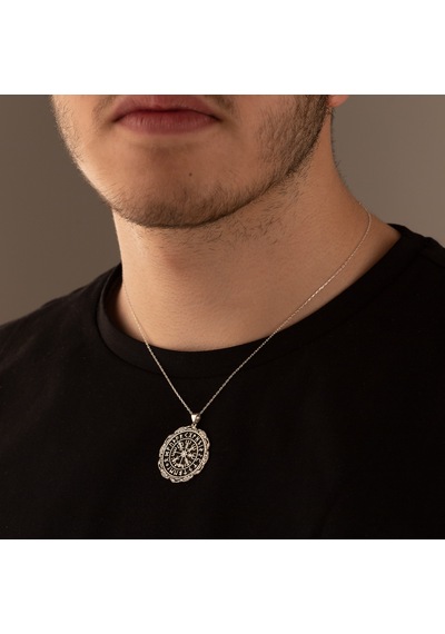 Dkmn Gümüş 925 Ayar Viking Rune Gümüş Kolye