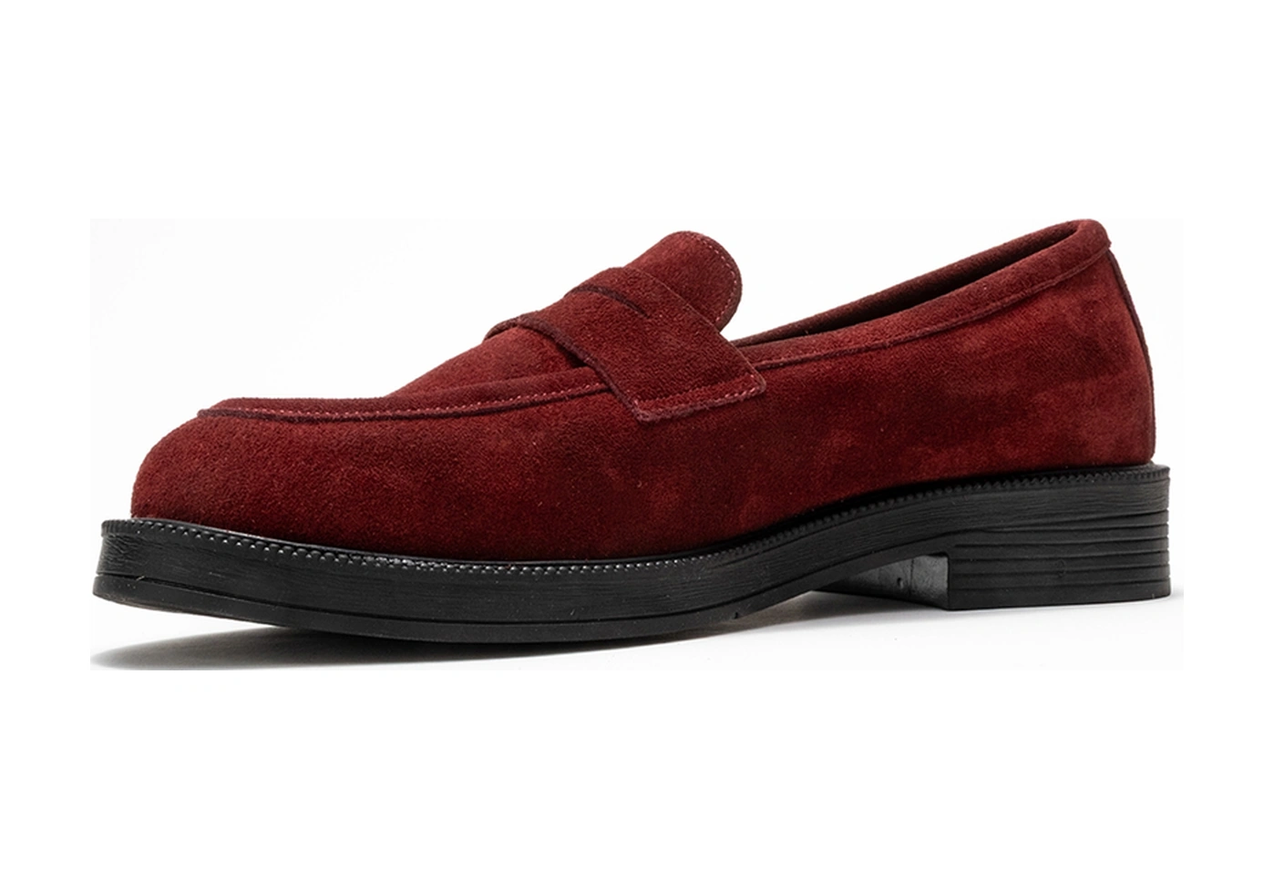Luvishoes Luvi Shoes Pline Bordo Süet Hakiki Deri Kadın Loafer Ayakkabı Bordo