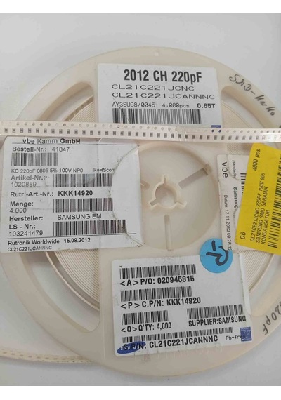 Cl21c221jcnc 220pf 100v 805 Samsung Uyumlu Smd Seramik Kondansatör 700 Adet