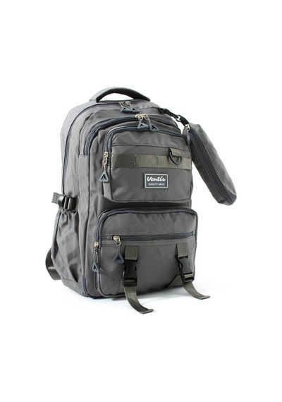 Ventis Unisex Okul 2'li Set Çantası Lise Ortaokul Kalemlikli Sırt Çantası 43 30 Cm Çok Cepli Vnt7-c Gri