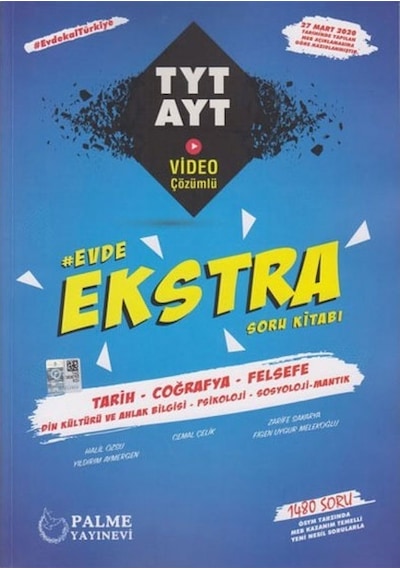 Tyt Ayt Tarih Coğrafya Felsefe Evde Ekstra Soru Kitabı Palme Yay N11.32090