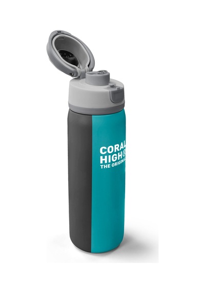 Coral High Renkli Çizgili Desenli Pipetli Ve Direkt İçim Çelik Termos 800 Ml 38556 Gri - Siyah