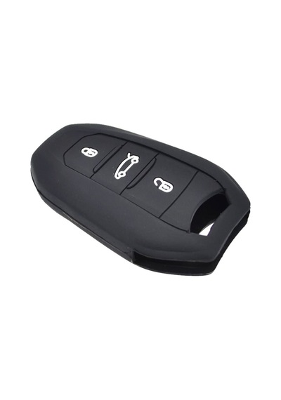 Peugeot 208 308 508 3008 5008 Uyumlu Silikon Oto Anahtar Kumanda Kabı Kılıf Siyah