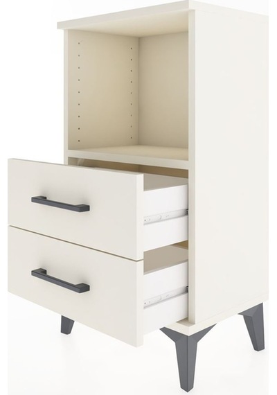 Arges Komodin Tek Raflı 2 Çekmeceli 44x30x80 Aytaşı-aytaşı Aytaşı