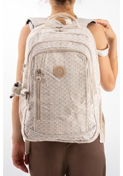 571 Collections Ultra Hafif Çok Cepli Su Geçirmez Sırt Çantası Unisex Desenli Krem Model: 571-1d