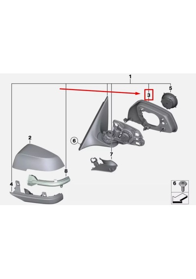 Bmw F01 F02 F10 F06 F12 F13 Uyumlu Ayna İç Kapak Sol 51167308639