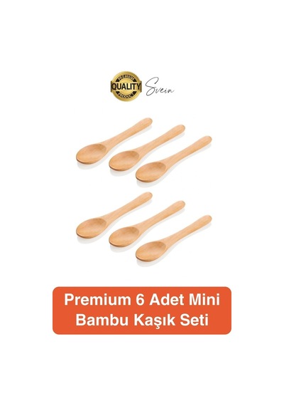 6'lı Mini Bambu Mama Ve Baharat Kaşığı Seti Ahşap Çevre Dostu Mutfakta Reçel Bal Dondurma Çorba Çok Renkli