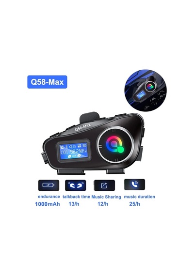 500 Mt Intercom 2 Eşleşmeli Kask Kulaklık Su Geçirmez Bluetooth Motosiklet Stereo Mp3 Fm Radyo
