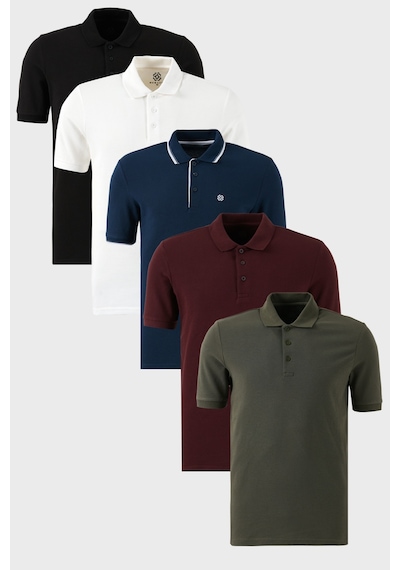 Buratti Erkek T Shirt 590211827s5 Siyah-beyaz-haki-vişne-indigo Siyah Bordo