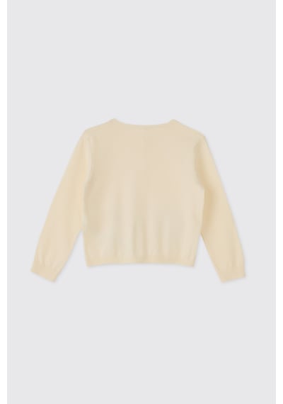 Panço Liberty Kumaş Kız Çocuk Beyaz Triko Hırka 5621GK82001