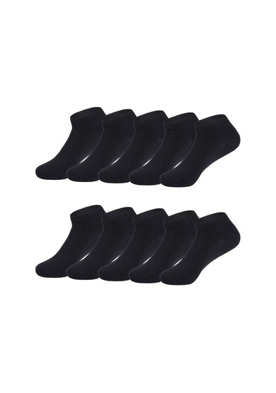 Ozzy Socks 12 Çift Dikişsiz Pamuklu Unisex Patik Çorap Yazlık  Dayanıklı Topuk Siyah