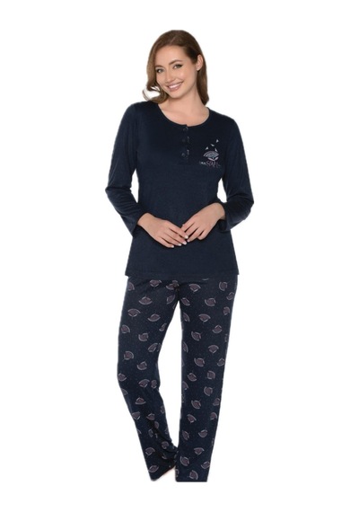 Alperi 790-06 Kadın Yuvarlak Yaka Uzun Kol Pijama Takım 001
