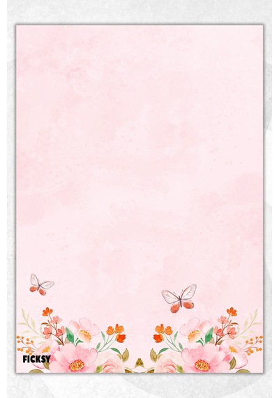 A5 Çiçek Bloknot Çizgisiz Defter - 50 Yaprak - Memopad - Notepad - Not Defteri - Not Kağıdı - 1054 Çok Renkli