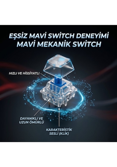 Blue Switch Mekanik Rgb Gaming Klavye Türkçe Q 104 Tuş Keycaps Dayanıklı Bilek Destekli Rgb Aydınlatma Oyuncu Klavyesi Kablolu