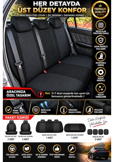 Kia Ceed Hb 2010 High Qualıty Koruyucu Mavi Nano Oto Koltuk Kılıfı