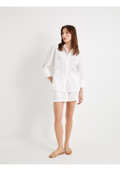 Koton Oversize Fistolu Gömlek Uzun Kollu Pamuklu Kırık Beyaz 4sak60062ew Ekru Koton Oversize Fistolu Gömlek Uzun Kollu Pamuklu Kırık Beyaz 4sak60062ew Ekru